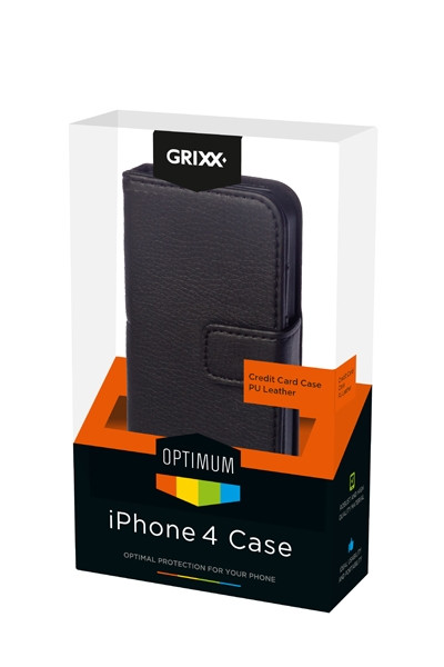 demonstratie Kalmte majoor Grixx Optimum Apple iPhone 4 / 4S creditcard case (zwart) Apple 123accu.nl