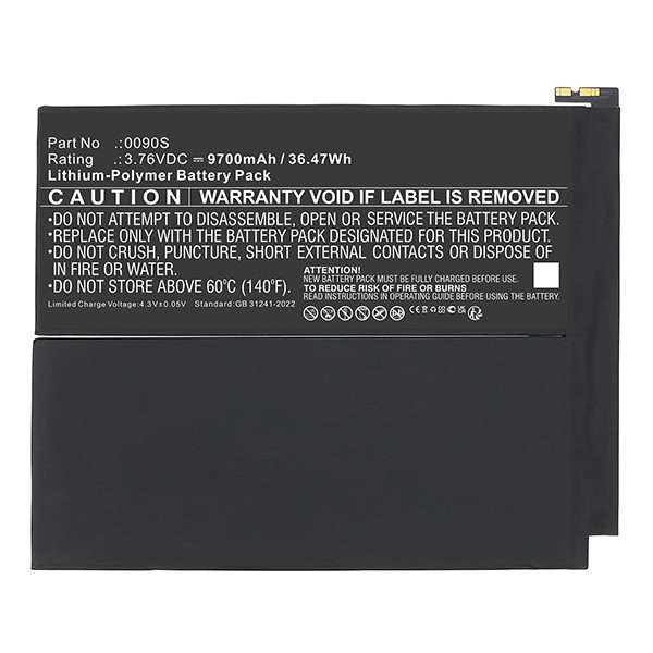 Apple iPad Air 13 2024 / iPad Air 6 13 2024 / 0090S accu (3.76 V, 9700 mAh, 123accu huismerk) AAP00719 - 2
