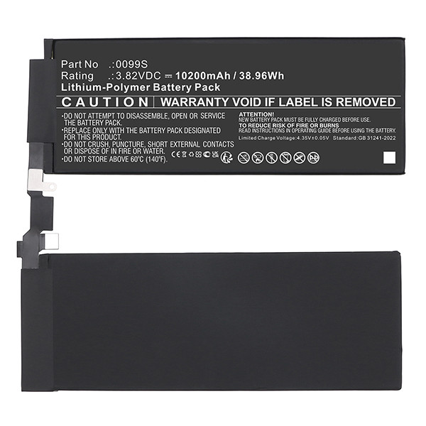 Apple iPad Pro 13 2024 / iPad Pro 13 M4  / 0099S /  661-43535 accu (3.82 V, 10200 mAh, 123accu huismerk) AAP00718 - 2