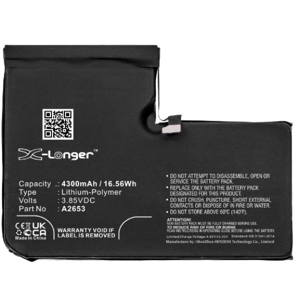 Apple iPhone 13 Pro Max accu (3.85 V, 4300 mAh, 123accu huismerk)  AAP00589 - 1