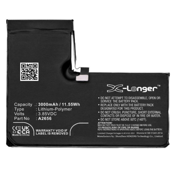 Apple iPhone 13 Pro / A2656 / A2640  accu (3.85 V, 3000 mAh, 123accu huismerk) AAP00586 - 1