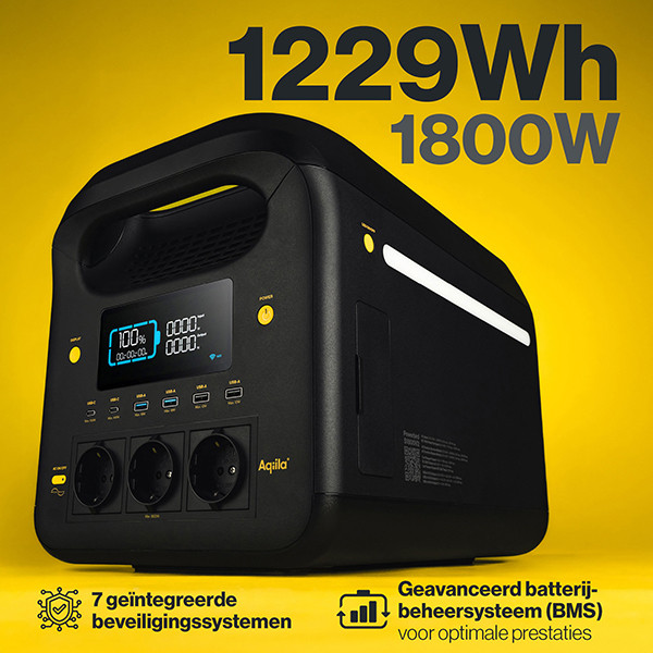 Aqiila Powerbird S1800V2 Power Station (1229Wh / 1800W / 3000W Piek) AAQ00036 - 5