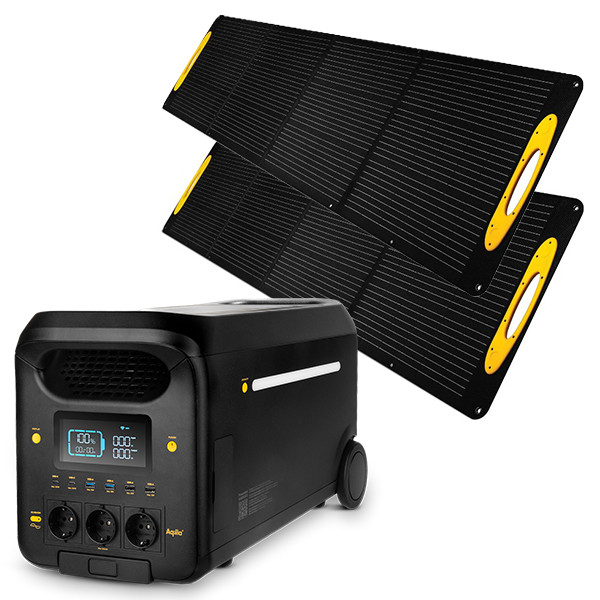 Aqiila Powerbird S3000V2 Power Station + 2x Sunbird P200 Solar Panels AAQ00040 - 1
