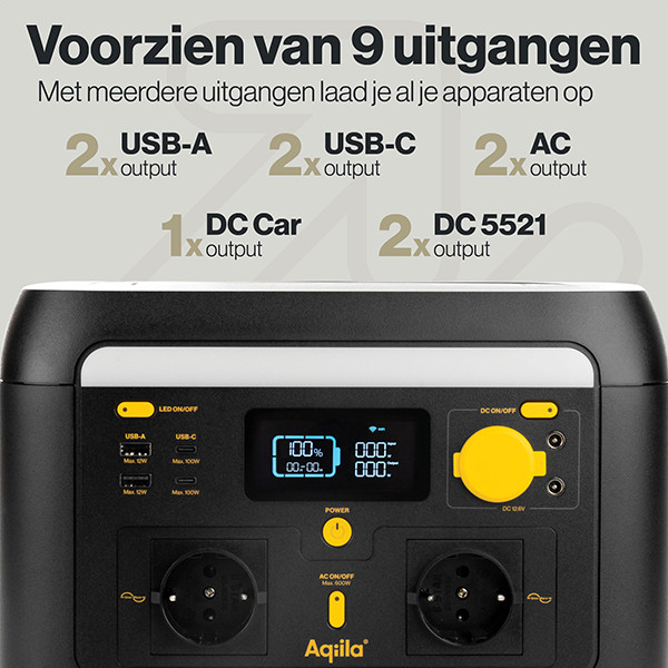 Aqiila Powerbird S600V2 Power Station (512Wh / 600W / 1000W Piek) AAQ00035 - 8