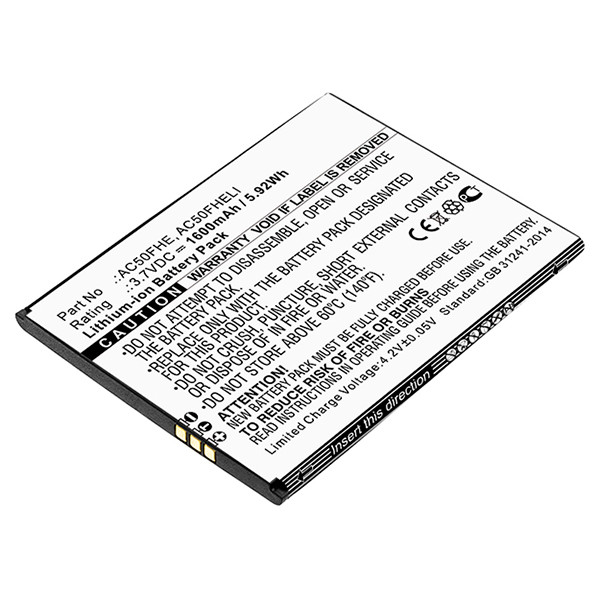 Archos AC50FHE / AC50FHELI accu (3.7 V, 1600 mAh, 123accu huismerk)  AAR00175 - 1