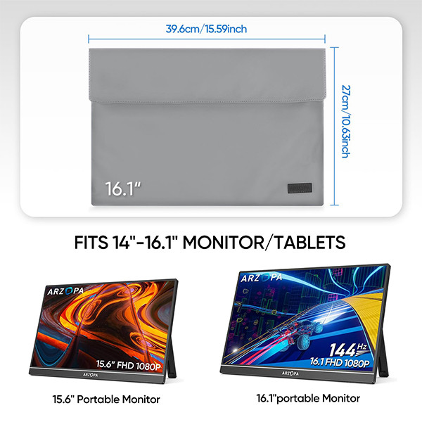 Arzopa 15.6" - 16.1" portable monitor beschermhoes AAR00219 - 5