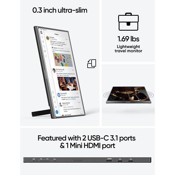 Arzopa A1M portable monitor 17,3" | 1920 x 1080 | 1x USB-C + 1x Mini HDMI AAR00217 - 4