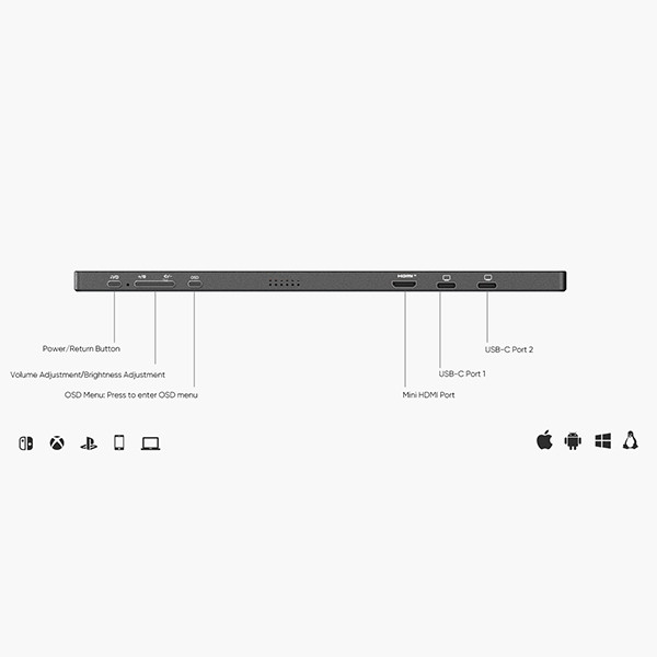 Arzopa A1M portable monitor 17,3" | 1920 x 1080 | 1x USB-C + 1x Mini HDMI AAR00217 - 9