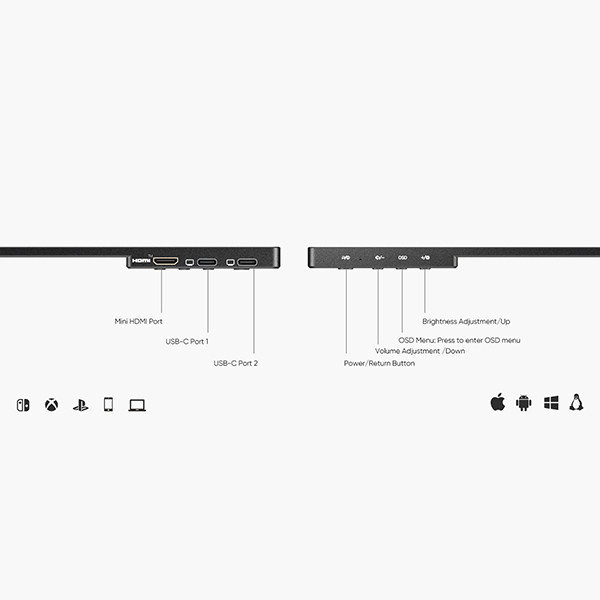 Arzopa A1 portable monitor 15,6" | 1920 x 1080 | 2x USB-C + 1x Mini HDMI AAR00214 - 8