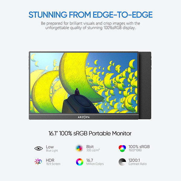 Arzopa Z1C portable monitor 16,1" | 1920 x 1080 | 2x USB-C + 1x Mini HDMI AAR00215 - 2