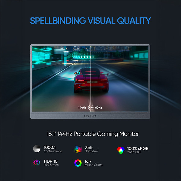 Arzopa Z1FC portable monitor 16,1" | 1920 x 1080 | 2x USB-C + 1x Mini HDMI AAR00216 - 3