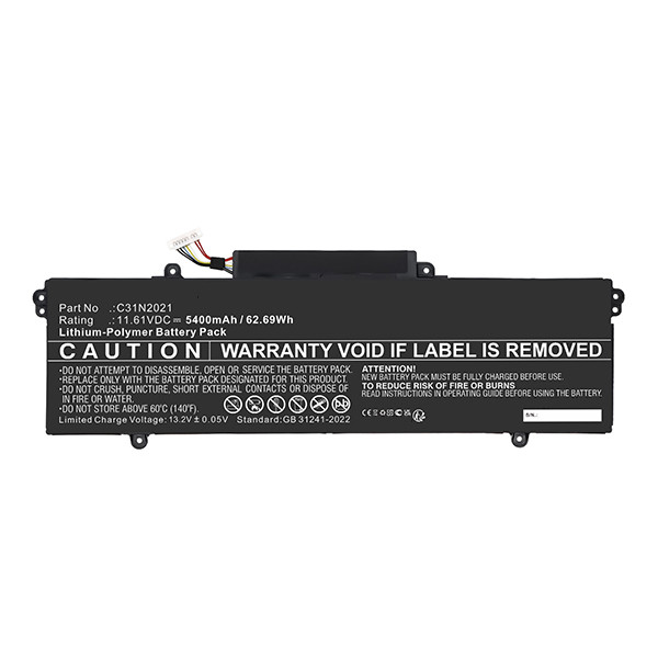 Asus 0B200-04030000 /  C31N2021 accu (11.61 V, 5400 mAh, 123accu huismerk) AAS00893 - 2