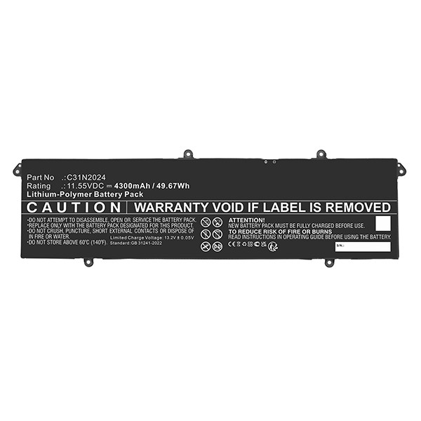 Asus 0B200-04070000 /  C31N2024 accu (11.55 V, 4300 mAh, 123accu huismerk) AAS00901 - 1