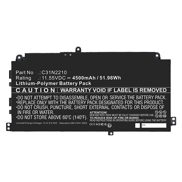 Asus 0B200-04370000 /  C31N2210 accu (11.55 V, 4500 mAh, 123accu huismerk) AAS00902 - 1