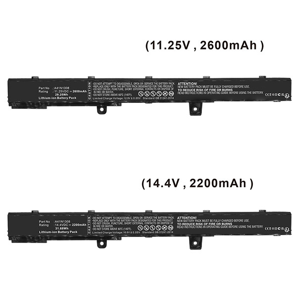 Asus A31LJ91 / X45Li9C / A31N1319 accu (11.25 V, 2600 mAh, 123accu huismerk)  AAS00879 - 1