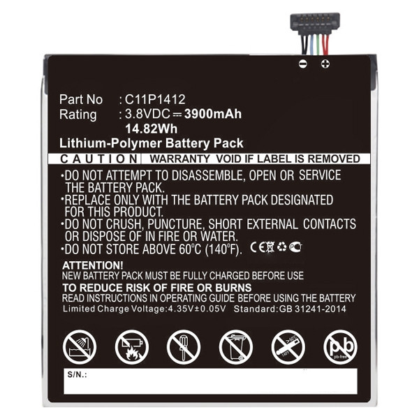 Asus C11P1412 / 0B200-01260000 accu (3900 mAh, 123accu huismerk)  AAS00498 - 1