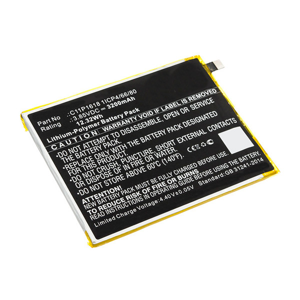 Asus C11P1618 accu (3.85 V, 3200 mAh, 123accu huismerk)  AAS00651 - 1