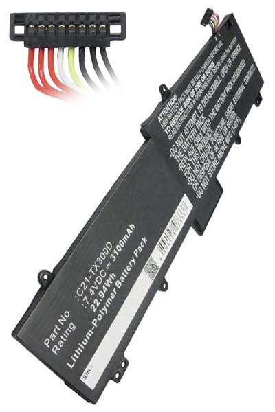 Asus C21-TX300D accu (7.4V, 3100 mAh, 123accu huismerk)  AAS00267 - 1