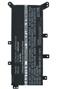 Asus C21N1347 / C21N1408 accu (7.6 V, 4800 mAh, 123accu huismerk)  AAS00260