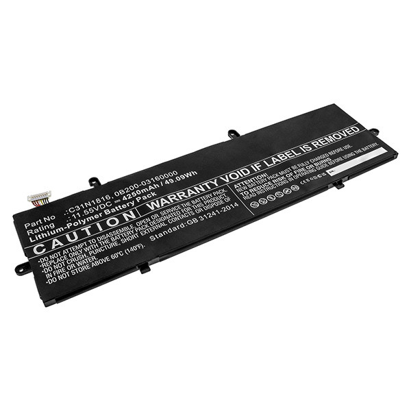 Asus C31N1816 / 0B200-03160000 accu (11.55 V, 4250 mAh, 123accu huismerk)  AAS00800 - 1