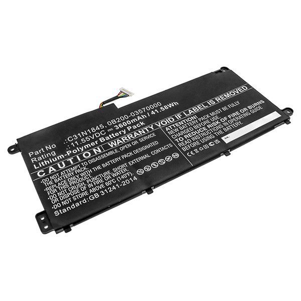 Asus C31N1845 / 0B200-03570000 accu (11.55 V, 3600 mAh, 123accu huismerk)  AAS00793 - 1