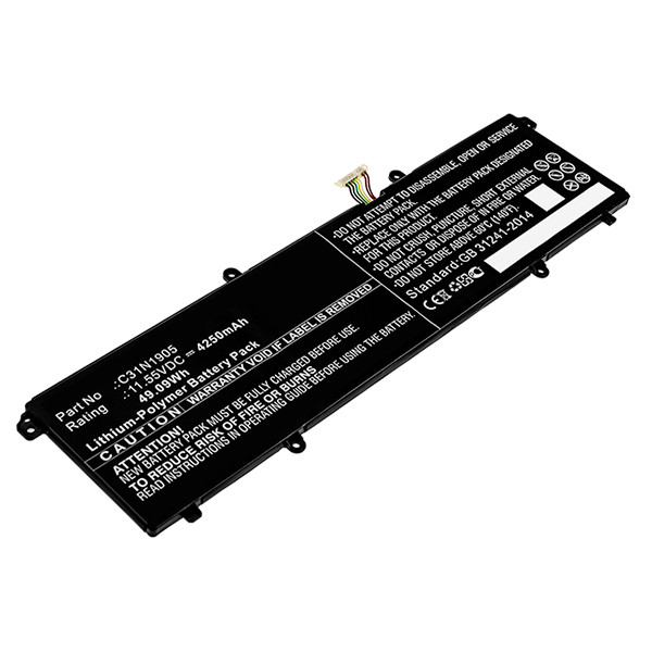 Asus C31N1905 / 0B200-03580200 accu (11.55 V,3400 mAh, 123accu huismerk)  AAS00798 - 1