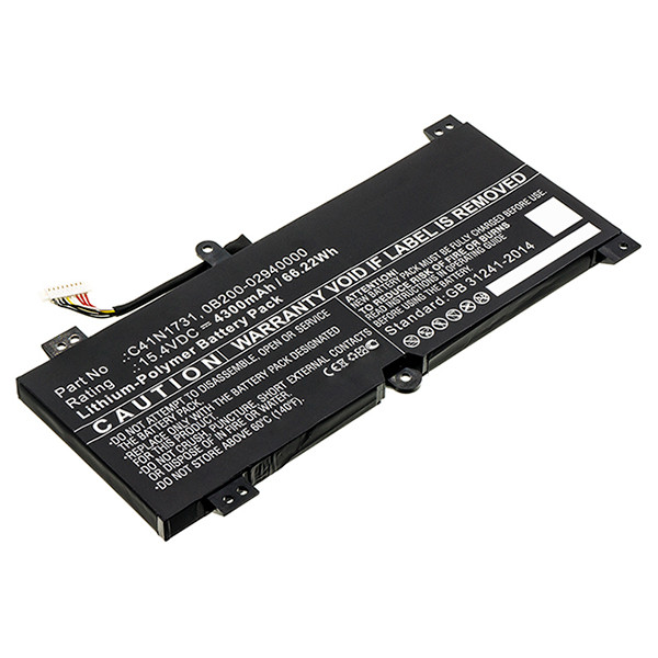 Asus C41N1731 / 0B200-02940000 accu (15.4 V, 3400 mAh, 123accu huismerk)  AAS00711 - 1
