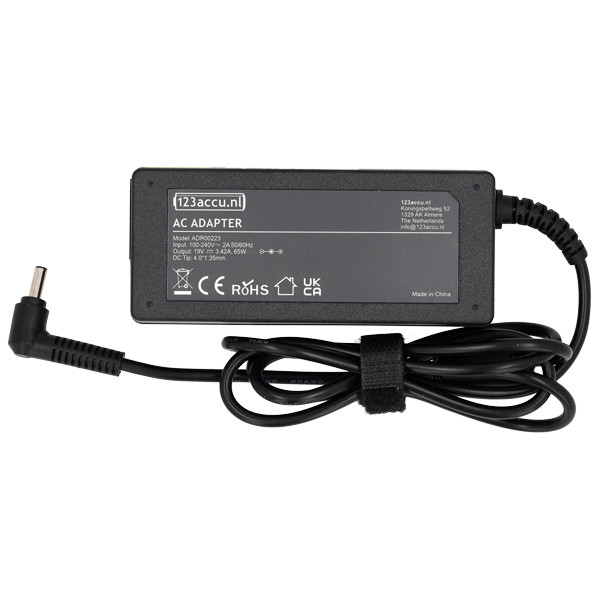 Asus adapter (19 V, 3.42 A, 65 W, 4.0 x 1.35 plugmaat, 123accu huismerk) ADR00223 - 2