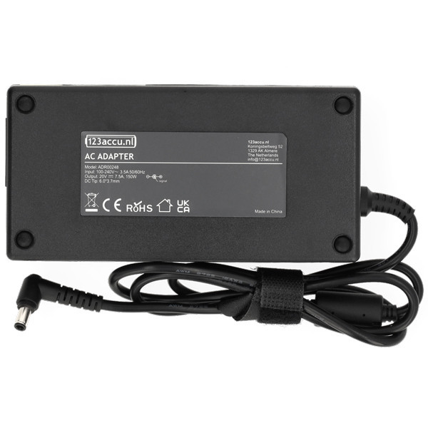 Asus adapter (20 V, 7.5 A, 150 W, 6.0 x 3.7 plugmaat, 123accu huismerk) AAS00061 - 3
