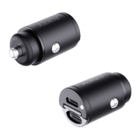 Aukey 2 poorts USB-C oplader voor in de auto (3A, 30W)  AAU00175