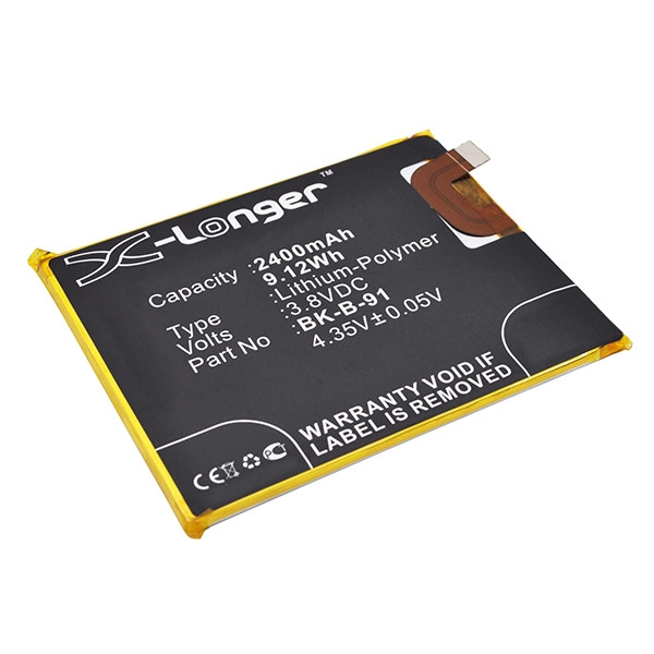 BBK B-91 / BK-B-91 accu (3.8 V, 2400 mAh, 123accu huismerk)  ABB00039 - 1