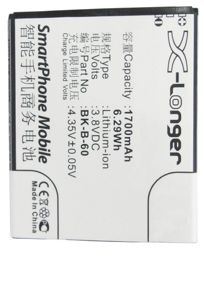 BBK BK-B-60 accu (1700 mAh, 123accu huismerk)  ABB00027 - 1