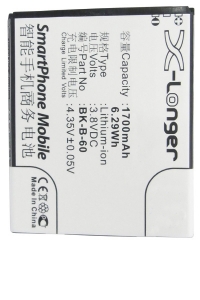 BBK BK-B-60 accu (1700 mAh, 123accu huismerk)  ABB00027