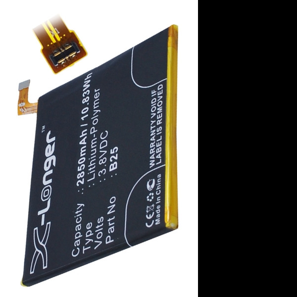 BQ B25 accu (2850 mAh, 123accu huismerk) ABQ00001 - 1