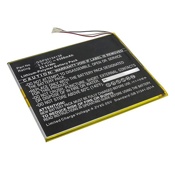 Barnes & Noble GSP30134138 accu (3.7 V, 6300 mAh, 123accu huismerk)  ABA00113 - 1