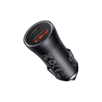 Baseus 2-poorts USB auto snellader USB-A en USB-C (60W, donkergrijs)  ABA00151