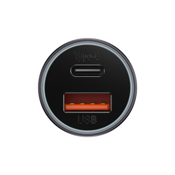 Baseus 2-poorts USB auto snellader USB-A en USB-C (60W, donkergrijs)  ABA00151 - 3