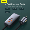 Baseus 4-poorts USB auto snellader met verlengsnoer 3x USB en 1x USB-C (120W, grijs)  ABA00168 - 2