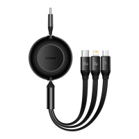 Baseus Bright Mirror 2 USB 3-in-1 kabel voor micro USB / USB-C / Lightning (100W, zwart)  ABA00202