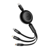Baseus Bright Mirror 2 USB 3-in-1 kabel voor micro USB / USB-C / Lightning (100W, zwart)  ABA00202 - 2