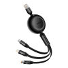 Baseus Bright Mirror 2 USB 3-in-1 kabel voor micro USB / USB-C / Lightning (66W, zwart)  ABA00197 - 2