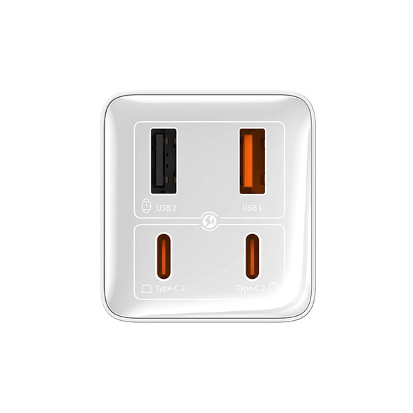 Baseus GaN6 Pro Fast Charger 2x USB-A en 2x USB-C (100W, wit)  ABA00165 - 4
