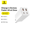 Baseus GaN6 Pro Fast Charger 2x USB-A en 2x USB-C (100W, wit)  ABA00165 - 6