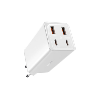 Baseus GaN6 Pro Fast Charger 2x USB-A en 2x USB-C (100W, wit)  ABA00165