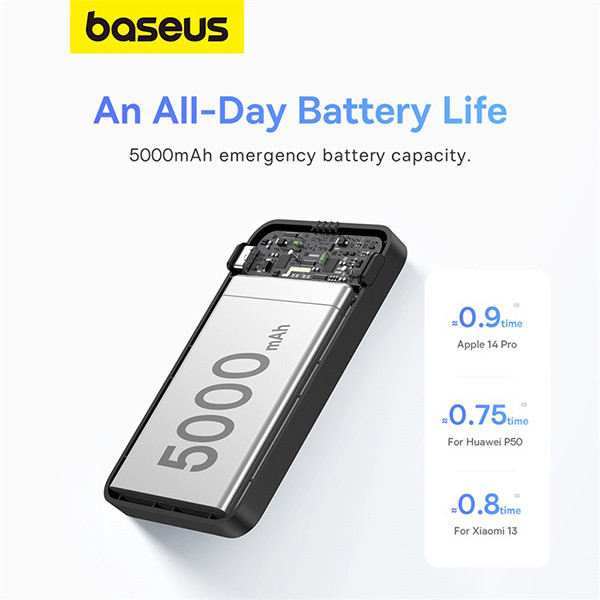 Baseus Magnetische Fast Charge Powerbank draadloos zwart (20W, 5000 mAh)  ABA00188 - 3