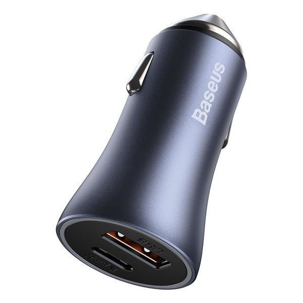 Baseus Pro 2-poorts USB auto snellader USB-A en USB-C + bedrading USB voor Type-C 5A 1 meter (40W, donkergrijs)  ABA00162 - 4