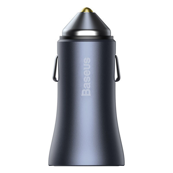 Baseus Pro 2-poorts USB auto snellader USB-A en USB-C + bedrading USB voor Type-C 5A 1 meter (40W, donkergrijs)  ABA00162 - 1