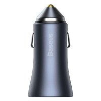 Baseus Pro 2-poorts USB auto snellader USB-A en USB-C + bedrading USB voor Type-C 5A 1 meter (40W, donkergrijs)  ABA00162