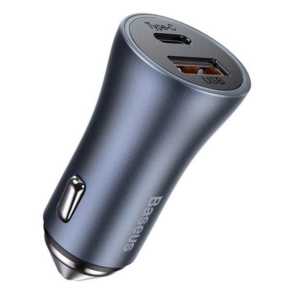 Baseus Pro 2-poorts USB auto snellader USB-A en USB-C (40W, donkergrijs)  ABA00160 - 2