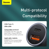 Baseus Pro 2-poorts USB auto snellader USB-A en USB-C (40W, donkergrijs)  ABA00160 - 4